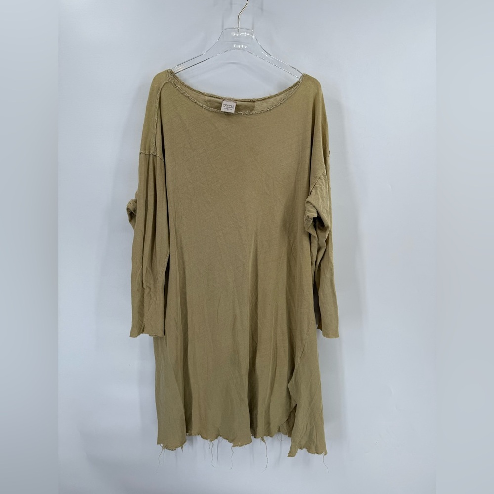 People of leisure, oversized raw hem long sleeve‎ shirt, size medium